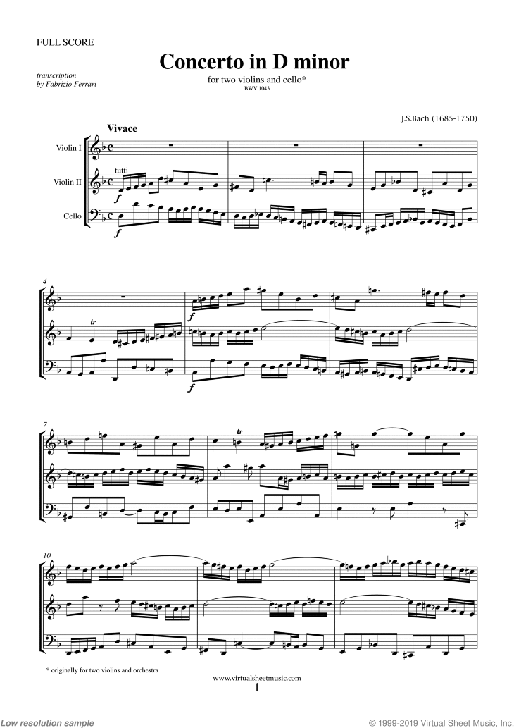 bach violin concerto in a minor pdf