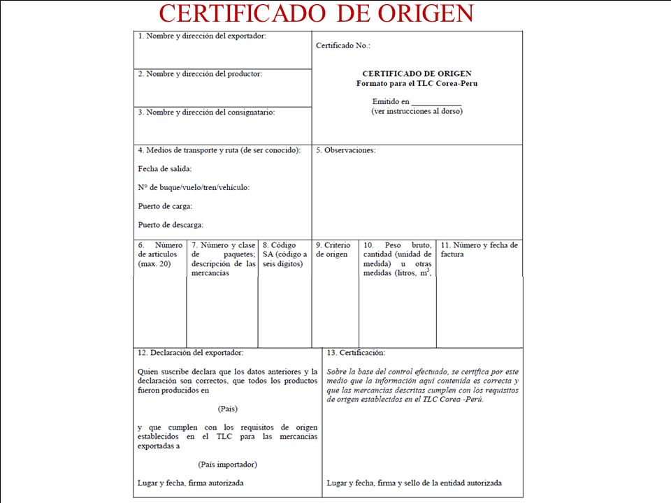 certificado de origen peru pdf